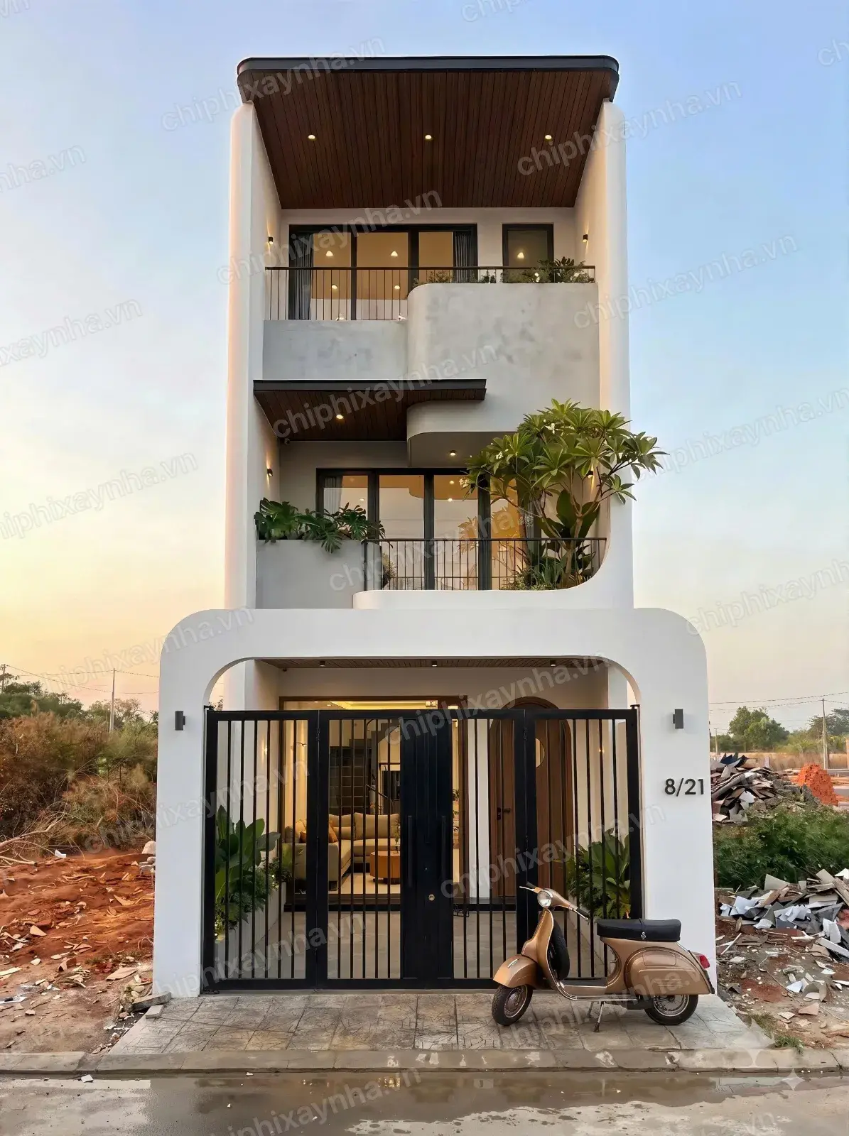 Nhà 1 trệt 1 lầu 1 tum 4x15m