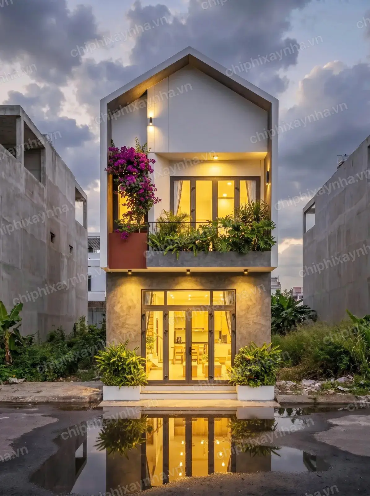 Nhà 1 trệt 1 lầu 5x15m