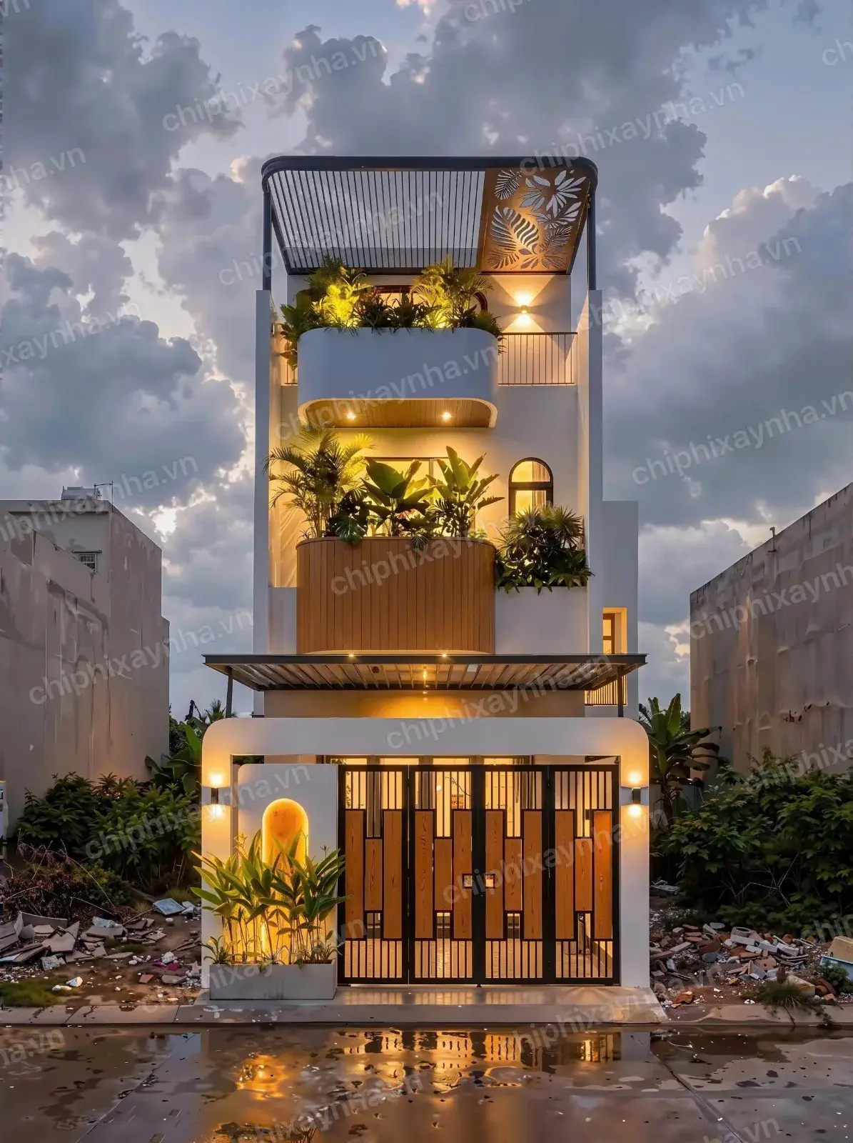 Nhà 1 trệt 1 lầu 1 tum 4.5x17m