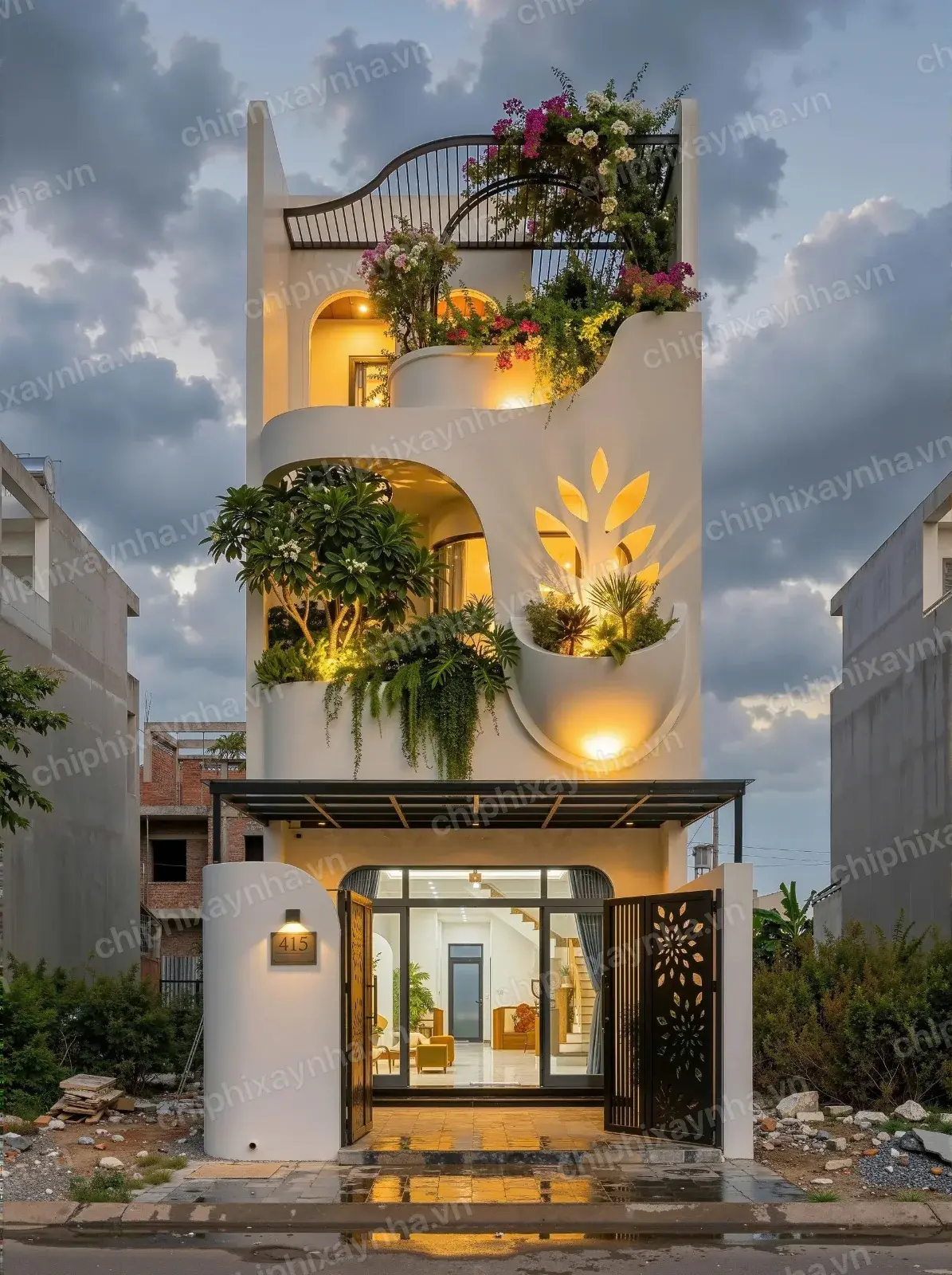 Nhà 1 trệt 1 lầu 1 tum 5x17m