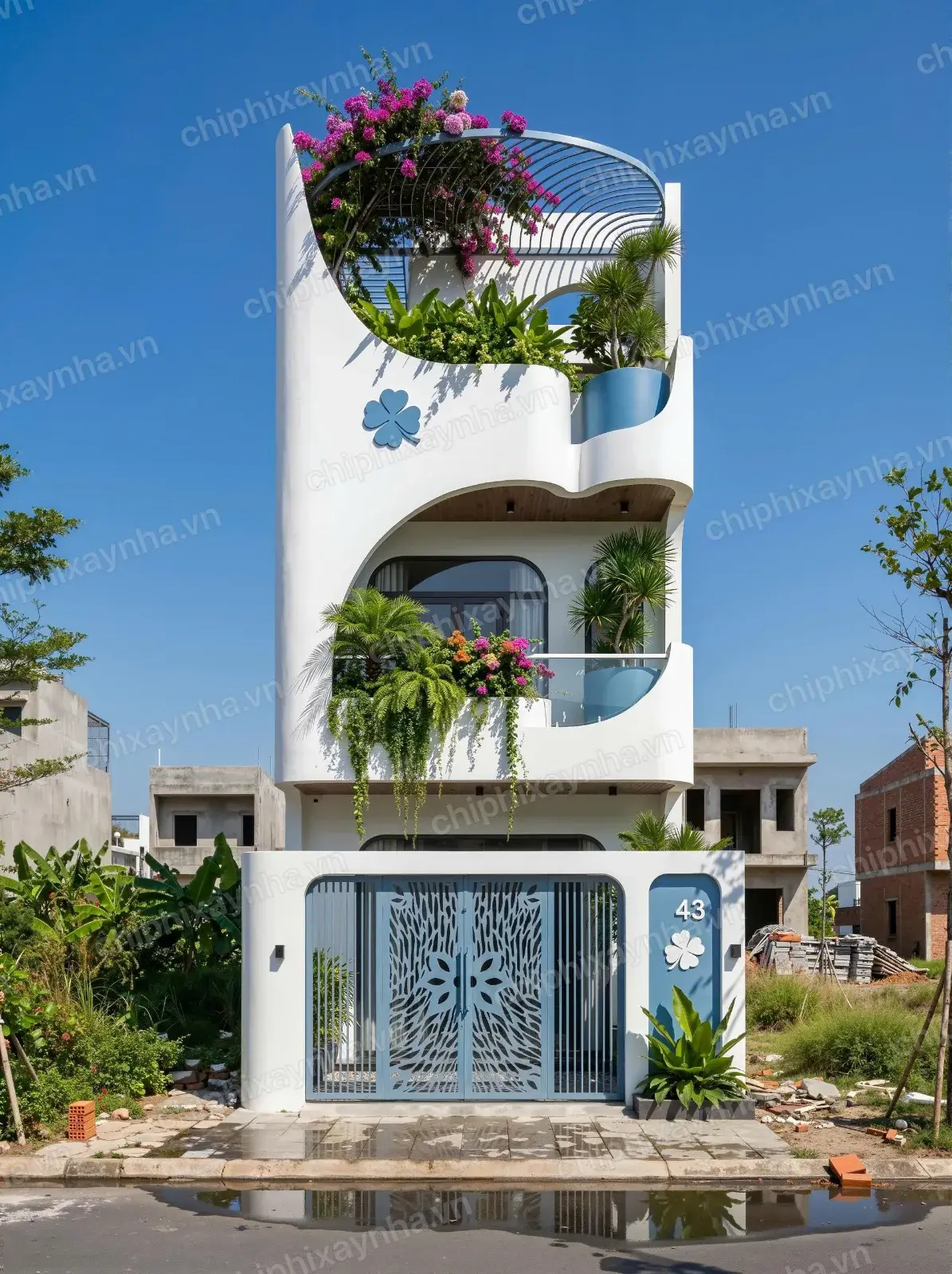 Nhà 1 trệt 1 lầu 1 tum 4.5x18m